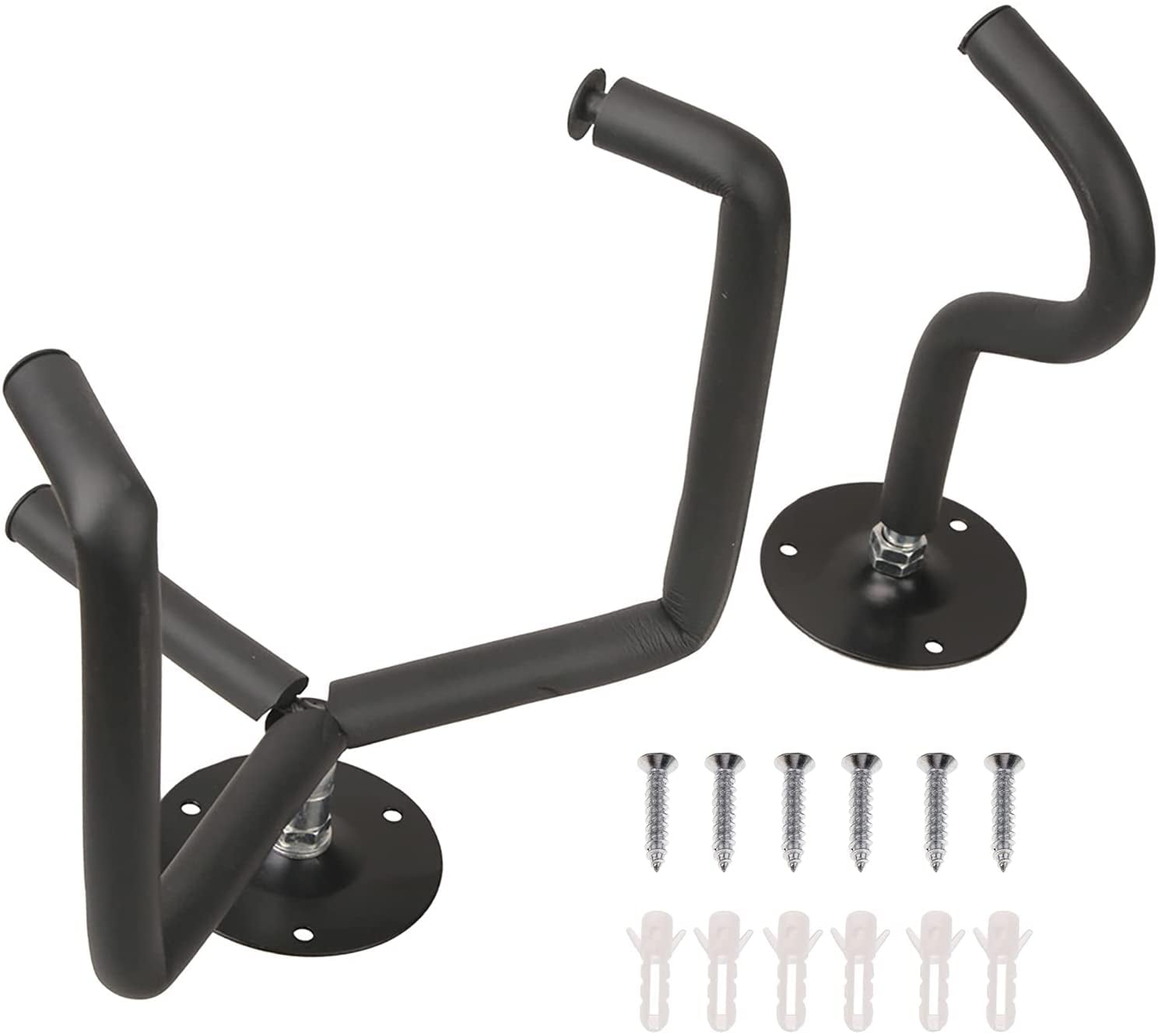 Fichiouy 2Pcs Wall Mount Guitar Hanger Rack with Screws, Black