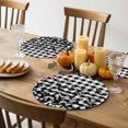 thumbnail image 6 of Halloween Round Placemats Set of 4 Bats Place Mats Washable Woven Placemat Horror Night Black Buffalo Plaid Circle Braided Table Mat for Kitchen Dining Table Holiday Party Home Decor 15 Inch, 6 of 9