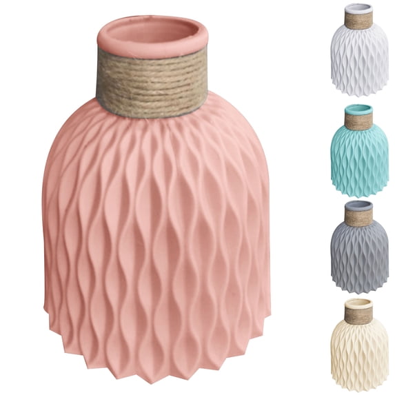 Limei Plastic Faux Ceramics Vase, Great for Decorating Kitchen, Office or Living Room Home Decor, Nordic Style, Grey Vase