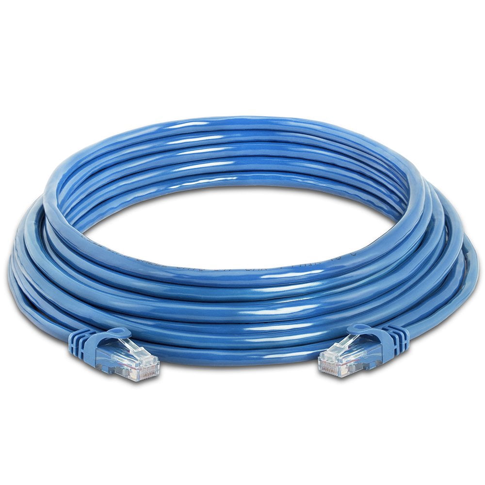 Cmple - Cat 6 Ethernet Cable 25 ft, Cat6 Patch Cables 10Gbps Network Lan Cord, 550MHz, RJ45 Connectors, Compatible with Gaming Computer, Laptop, Modem, Router, Gaming Console - Blue