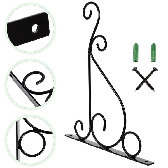 Beaupretty Hanging Plant Bracket Black Wall Mounted Hook for Lantern Planters and Home Door Decor