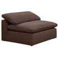 thumbnail image 3 of Sunset Trading Contemporary Puff Collection Replacement Slipcover Only for 5PC 132" L-Shaped Sectional Sofa with Ottoman | | Modular Couch Fitted Covers | Brown, 3 of 7