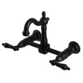 thumbnail image 1 of Kingston Brass KS2440PKL Duchess Two-Handle Wall Mount Kitchen Faucet, Matte Black, 1 of 1