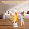 thumbnail image 7 of 25" Tower Heater and Fan Combo, 70° Oscillating, 3-Second Instant Heating, 1500W, 3 Heating & Fan Modes, Portable Electric Heater for Indoor Use in Bedroom, Office, and Home, White, 7 of 7