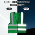 thumbnail image 4 of Uxcell High Visibility Reflective Safety Vest, Class 4 Construction Work Vest Smooth Zipper Front for Construction Safety Use Grass Green, 4 of 7
