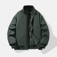 thumbnail image 6 of Xzbqbs Bomber Jacket Men Full Zip Up Thickened Warm Down Jackets Fashion Long Sleeve Lightweight Solid Stand Collar Flight Jacket, 6 of 6