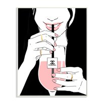 Stupell Industries Sipping on Style Girl Glam Fashion Brand Beverage Graphic Art Unframed Art Print Wall Art, 10x15, by Ziwei Li