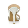 thumbnail image 2 of BLISSFUL STEP Women's Glitter Rhines Stiletto Heel Sandals White 6, 2 of 7