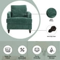 thumbnail image 4 of Homefun Mid Century Chenille Accent Chair Reading Armchair Pillow Wood Legs Living Room Bedroom Apartment, 4 of 6