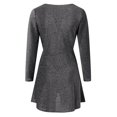 thumbnail image 4 of KaLI_store Formal Dresses for Women Lace Cape Dress with Chiffon Overlay Knee Length, Wedding Guest Midi V-Back Dress Grey,L, 4 of 5