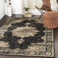 thumbnail image 3 of Hauteloom Lostwithiel Farmhouse Living Room Bedroom Dining Room Runner Rug - Boho, Bohemian Vintage Medallion - Traditional Oriental Style Carpet - Black, Brown, Tan - 2'2" x 7'7", 3 of 14