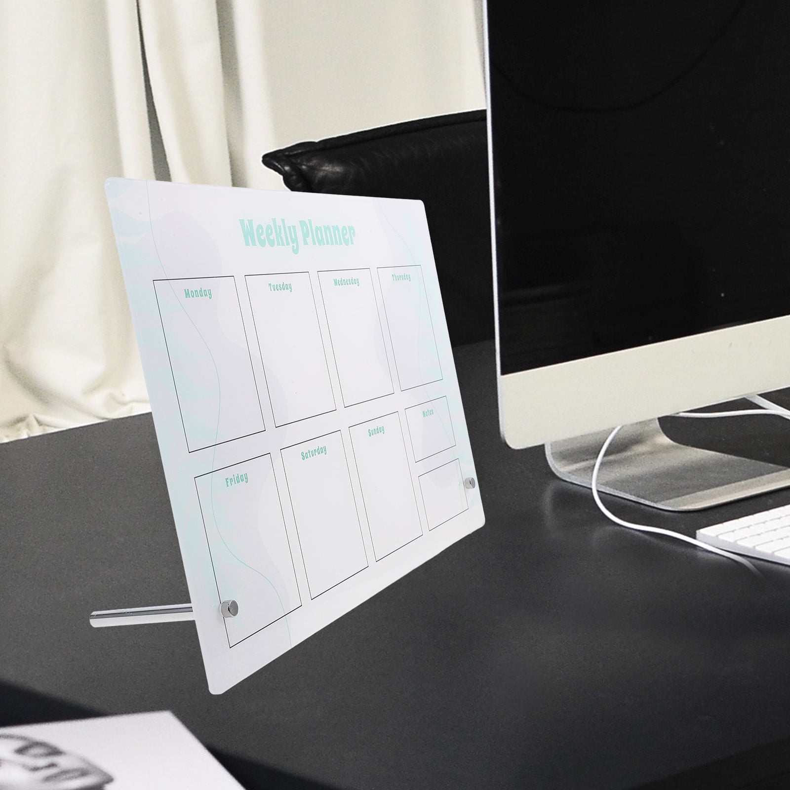 HEATSHAKING 1Set Magnetic Dry Erase Board for Refrigerator Clear Acrylic Weekly Planning Board