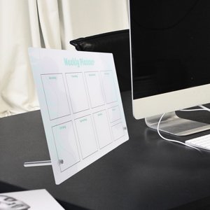 HEATSHAKING 1Set Tableau d'Erase Magnetique à sec pour Refrigerator Clear Acrylic Weekly Planning Board