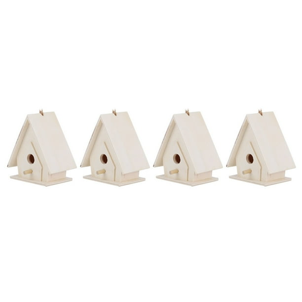 HGRGHH 4 Piezas Casa De Pájaros Para Niños – Kit De Madera DIY Para Pintar Y Montar, Incluye Alimentadores, Pinturas Y Pinceles – Regalo Creativo De Pascua, Navidad O Cumpleaños Para Niños Y Niñas