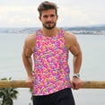 thumbnail image 6 of Lsque Colorful Donuts 1 Pattern Mens Tank Tops Muscle Athletic Quick Dry Sleeveless Workout Fitness T Shirts Beach Tank Top, Loose-fit Sleeveless Shirt for Men-4X-Large, 6 of 7