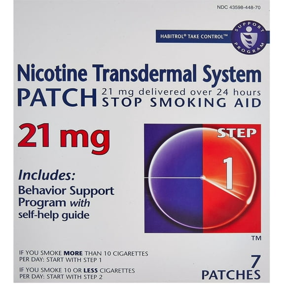 Habitrol Nicotine Transdermal System Stop Smoking Aid Patches, Step 1 7 ea (Pack of 4)