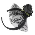thumbnail image 3 of Diadema de rosas, diadema de rosas artificiales de gasa, diadema de gasa de rosas de Halloween, diadema de gasa de flores, grado profesional, 3 of 12