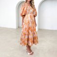 thumbnail image 4 of Robes pour Femmes 2024 Été Surdimensionné Décontracté Confortable Couleur Aguichant Longue Robe à Manches Courtes Col Rond 50 % de Réduction Liquidation!, 4 of 6