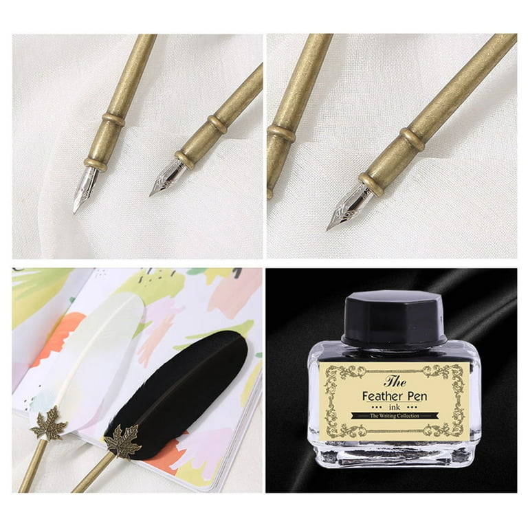 EUBUY Writing Quill Pen Feather Pen Calligraphy Ink Dip Pen Set