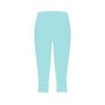 thumbnail image 6 of Women Capris Under $5! Cagogo Plus Size Capri Leggings for Womens Soft Dressy Casual High Waisted Trendy Tights Leggings Stretchy Summer Workout Crop Pants, 6 of 6