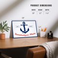 thumbnail image 4 of Kennebunkport, Maine, Blue and White Anchor, Red Font (12x18 Aluminum Art, Indoor Outdoor Metal Sign Decor), 4 of 5