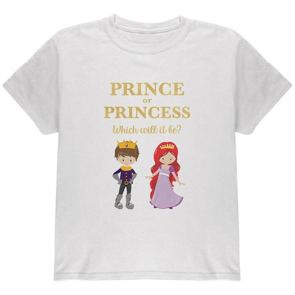 Gender Reveal Prince Or Princess Youth T Shirt White Youth X-SM