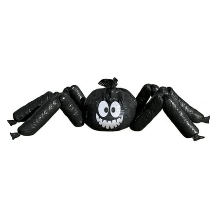 Lawn Bag Spider Halloween Decoration, Black, 70in