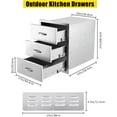 thumbnail image 2 of Outdoor Stainless Steel Drawer, 20Wx23Dx27H inch Smooth-Sliding Soft Close Triple Storage Drawers, Rustproof & Weatherproof Outdoor Kitchen Drawer with Handle, BBQ Drawers for Garden Grill Island, 2 of 6