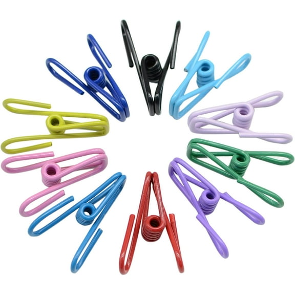 Gbayxj 20-Pack Assorted Chip Bag Clips - Multipurpose PVC Coated 2-Inch Colorful Sealers for Kitchen, Laundry, and Office Use