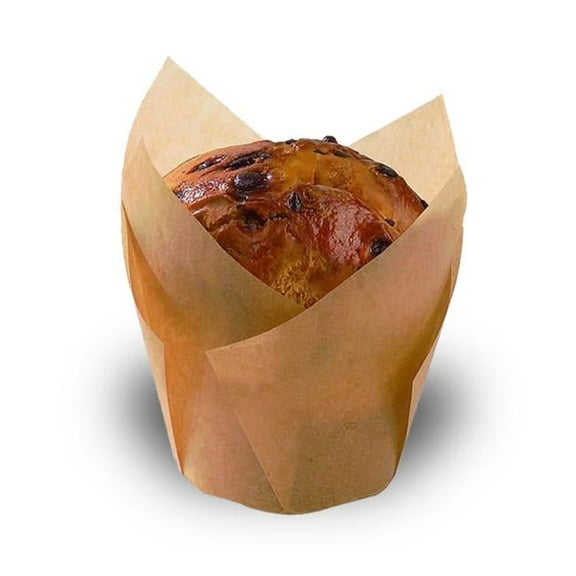 PacknWood 209CPST1M Tulips Golden Brown Silicone Baking Cup - 1.25 Oz. Pack Of 1000