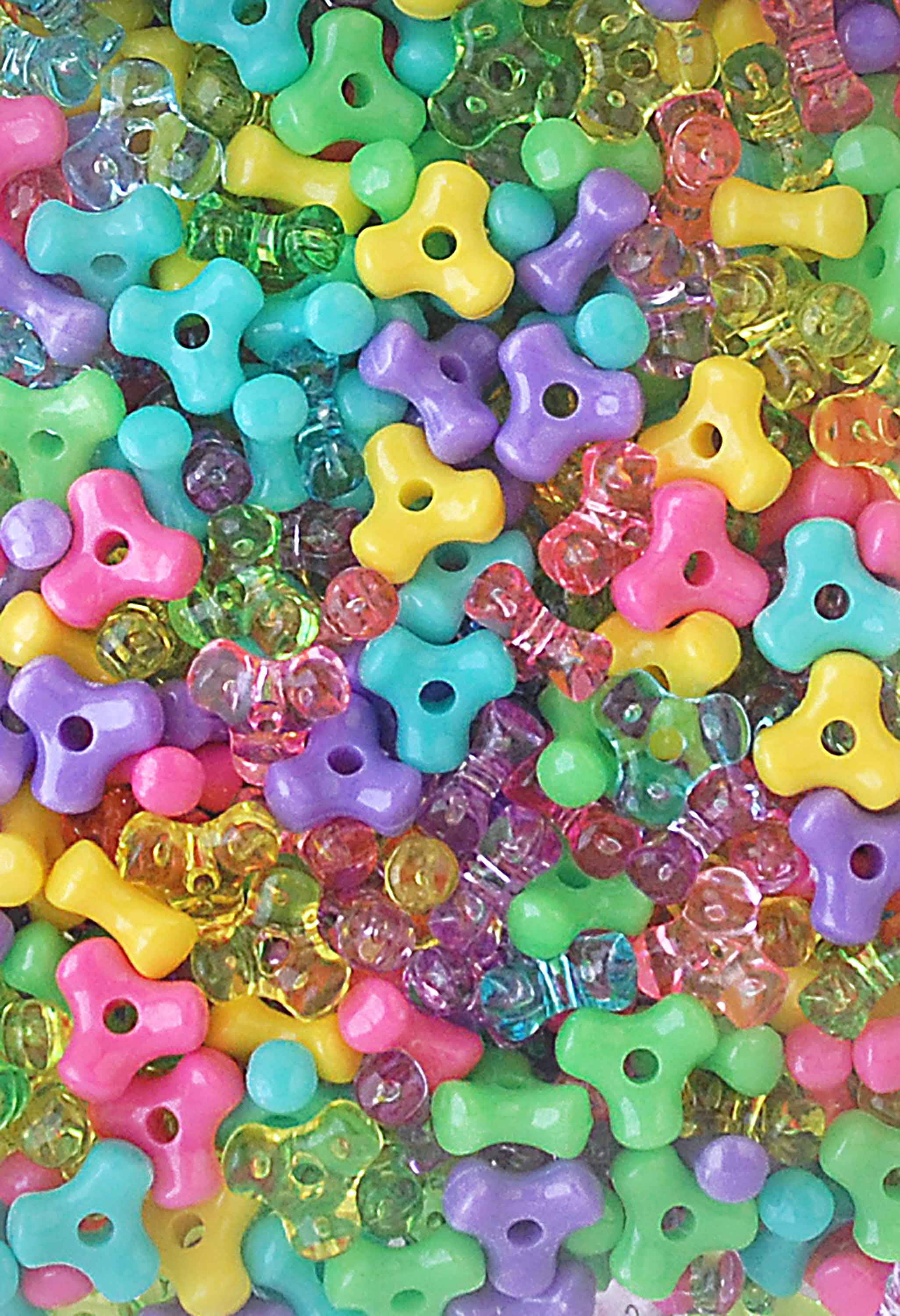 (3 pack) Hello Hobby Shaped Bead Mix, Tri Bead, 650 Pieces, Beads for Jewelry Making and DIY Crafts