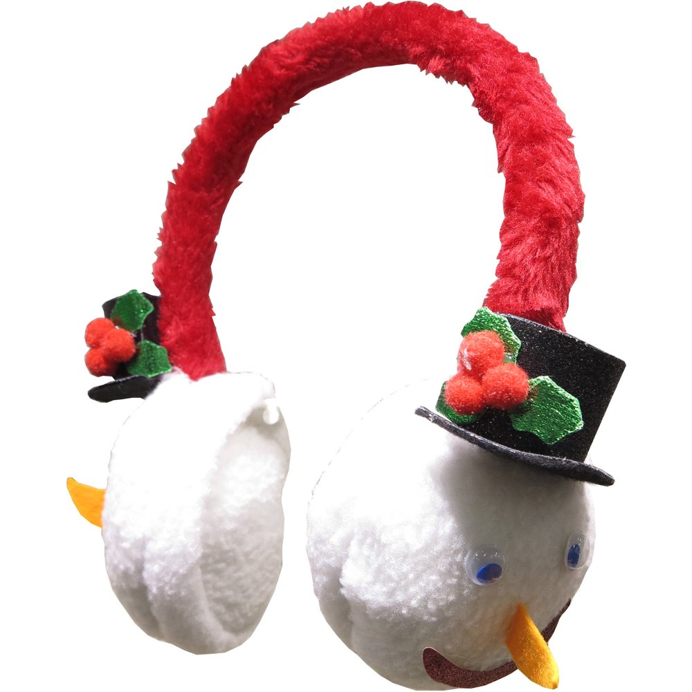 Holiday time christmas decor snowman face ear muffs  walmartcom Holiday time christmas decor snowman face ear muffs  walmartcom