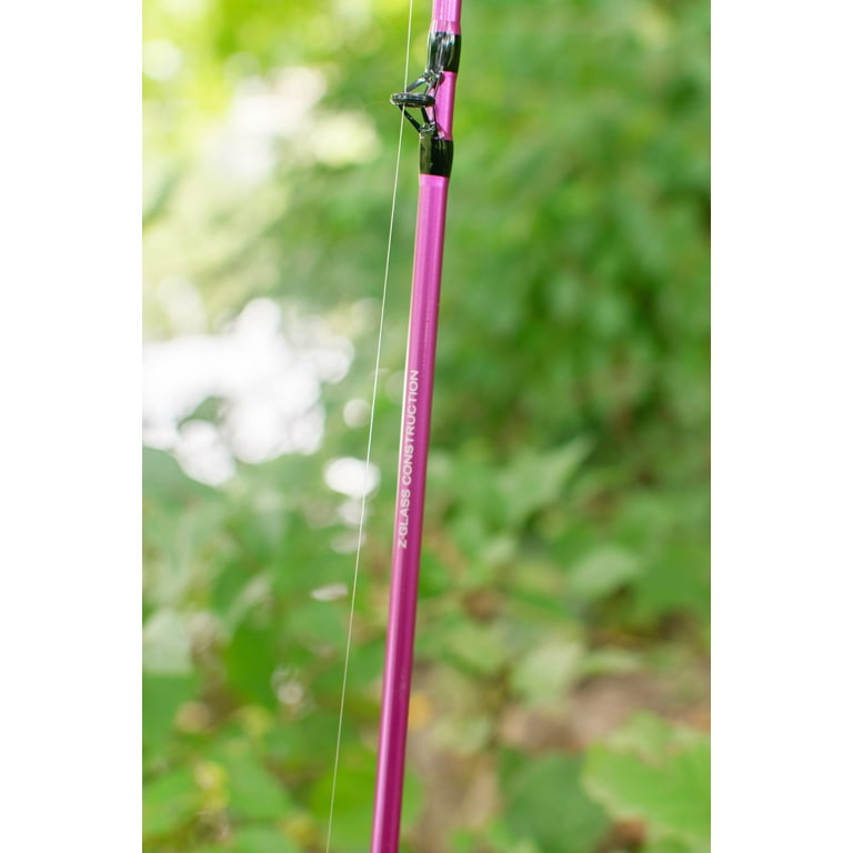 Zebco 202 Spincast Reel and Fishing Rod Combo, Tackle Included, Pink 