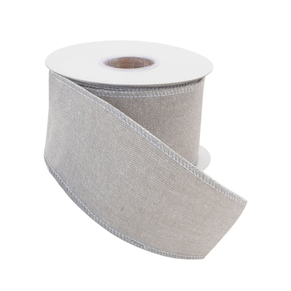Melrose Shimmer Wired Christmas Craft Ribbon - 2.25" x 10 Yards - Beige - Set of 2