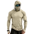 thumbnail image 3 of Inglocry UPF 50+ Sun Protection Hoodie Men with Mask Quick Dry Long Sleeve Fishing Hiking Shirts UV Rash Guard Lightweight 2026 Khaki M, 3 of 9