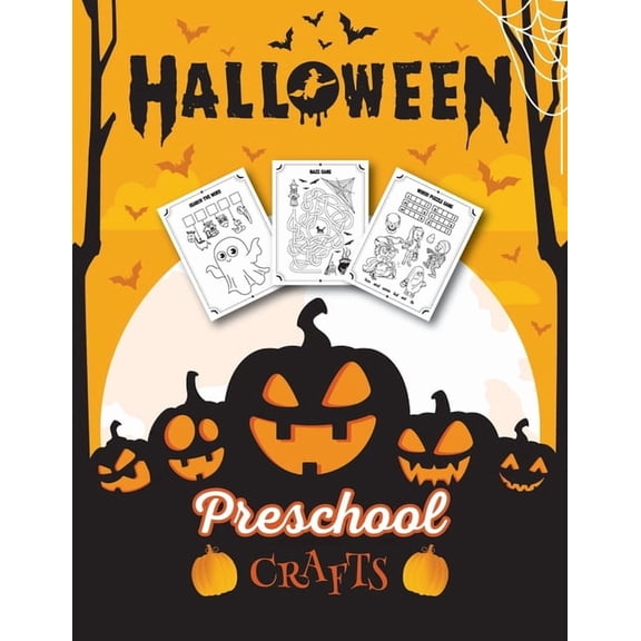 Halloween Crafts Halloween Preschool Crafts: Fantastic Activity Book For Boys And Girls: Word Search, Mazes, Coloring Pages, Connect the , Book 4, (Paperback)
