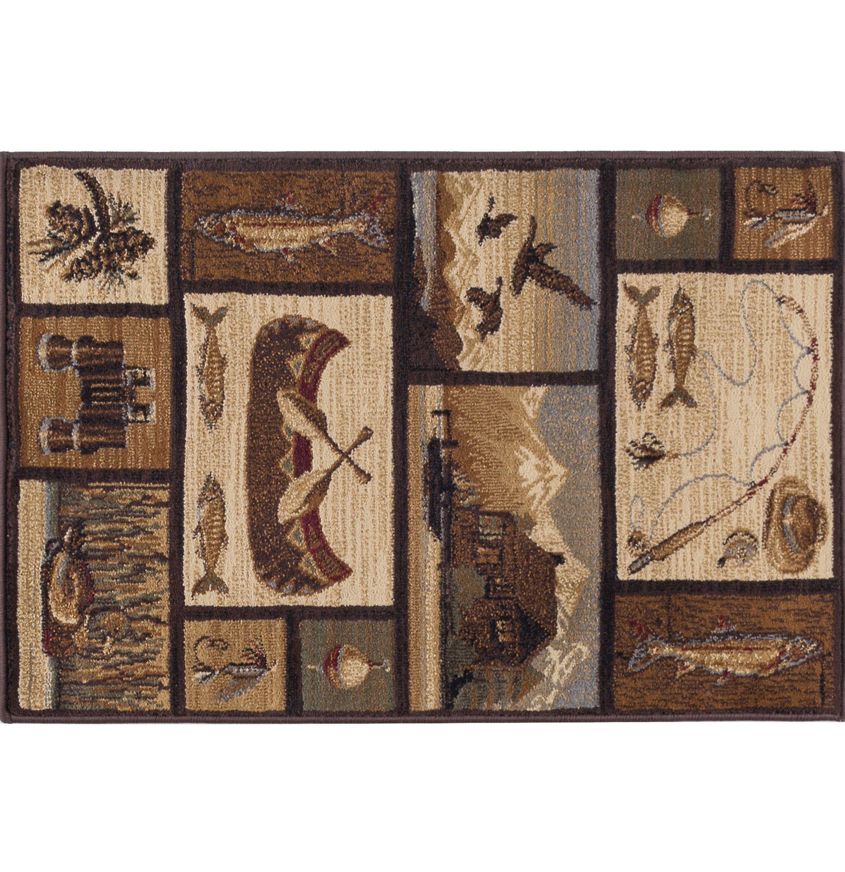 Nature Novelty 2' x 3' Brown and Beige Polypropylene Indoor Area Rug