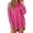 Hot Pink, variant on T Shirts Women Oversized Round Neck Long Sleeve Solid Print Waffle Knit Split Hem Tops for Outdoor Womens Graphic Tees Black L