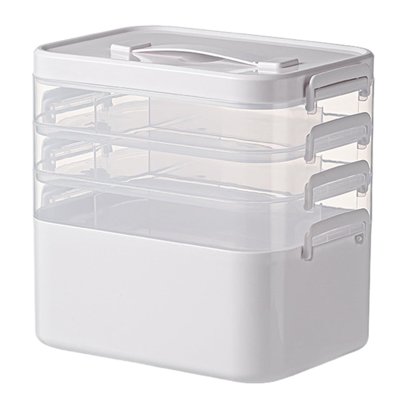 ZenCart Portable Medicine Storage Box Pill Organizer Large Capacity Multi-layer Design Transparent Medicine Case with Handle