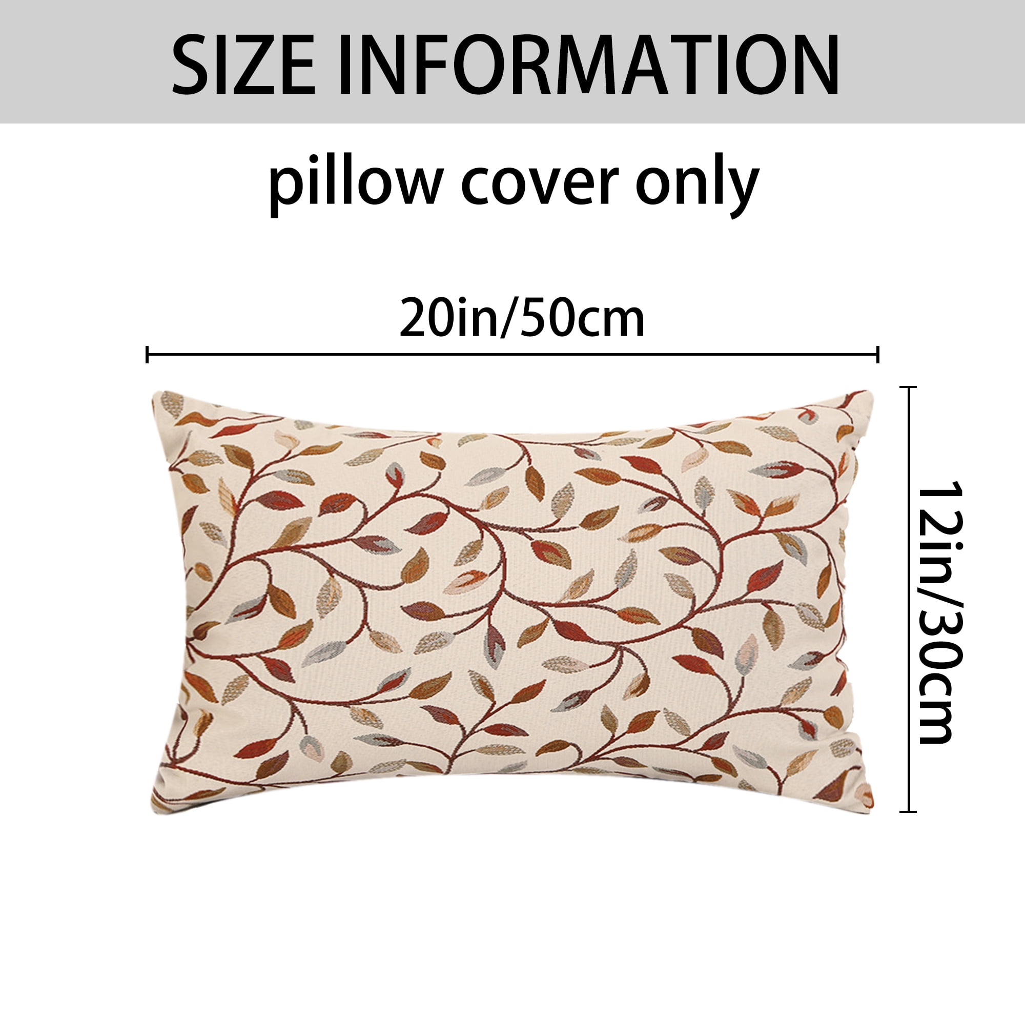 Unique Bargains Set of 2 Wild Flower Decorative Cushion Cover Red 12" x 20"