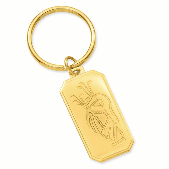 Gold-plated Kelly Waters Golf Bag Key Ring GL8726