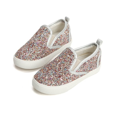 

ESTINE Toddler Girl Glitter Dress Shoes Female Slip-on Casual Sneaker 06M