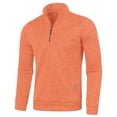 thumbnail image 3 of Havenx Long Sleeve Quarter Zip Pullover for Men Stand Collar Knitted Sweatshirts 1/4 Zipper Mock Neck Pullover Sweatshirt Warm Slim Fit Comfy Lightweight Workout Sweater Tops,Orange L, 3 of 5