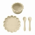 thumbnail image 1 of Color Kids Baby Silicone Tableware Set Cute Lion Shape Suction Plate BPA Free Spoon Fork Training Baby Dishes Feeding Bowl Set, 1 of 6