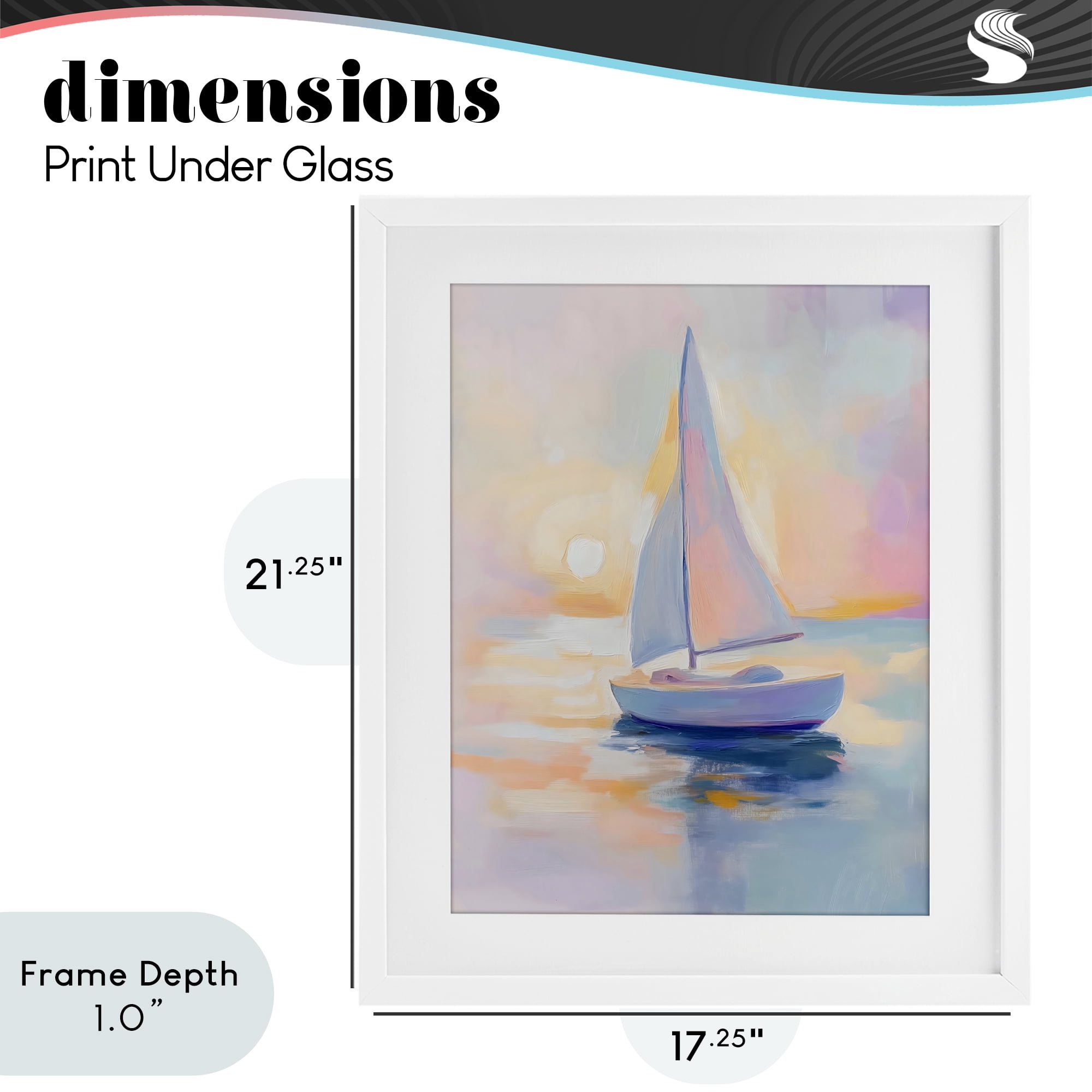 Stupell Industries Pastel Sailboat Toward Pink Horizon White Framed Print Under Glass, design by The Prints Vibe