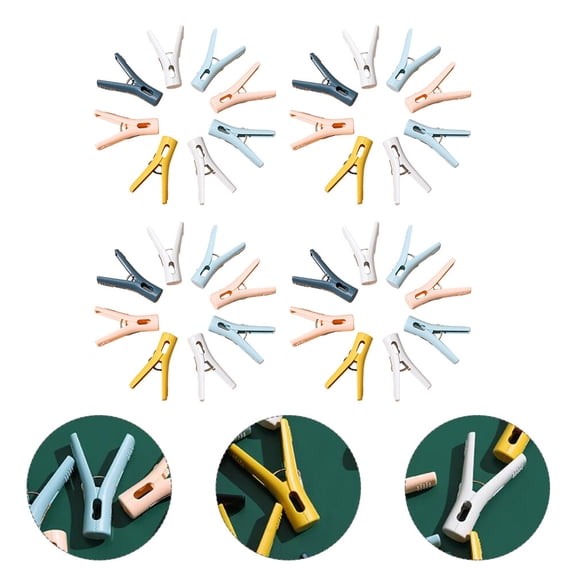 Amosfun 50-Pack Assorted Plastic Clothes Clips for Home Use, Lightweight Windproof ABS Clothespins for Laundry