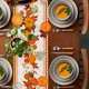 thumbnail image 5 of Linen Thanksgiving Table Runner with Pumpkin Maple Leaf Plaid Design for Harvest Holiday Party Decor, Autumn Kitchen Dining Table Centerpiece, Farmhouse Rustic Fall Decorations, Seasonal Home Accent, 5 of 6