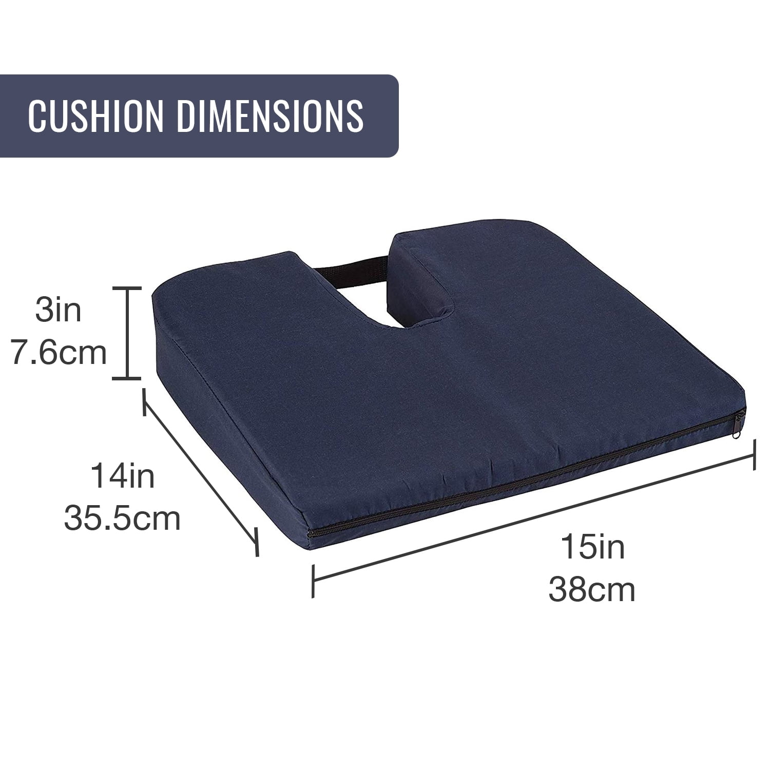 DMI 17.32-in x 14.17-in Foam U-shaped Coccyx Cushion in the