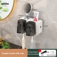 thumbnail image 5 of Cathoe Multi-functional Bathroom Wall-mounted Toothbrush Cup Holder With Cup,WHITE, 5 of 5