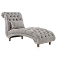 thumbnail image 2 of Weston Home Bowman Tufted Armless Chaise with Matching Pillow, Gray Linen, 2 of 7